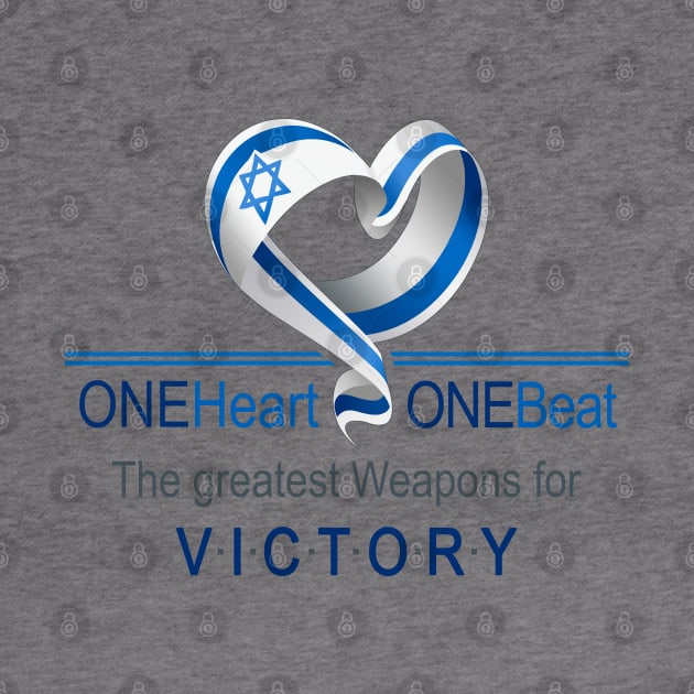 One Heart One Beat - Shirts in solidarity with Israel by Fashioned by You, Created by Me A.zed